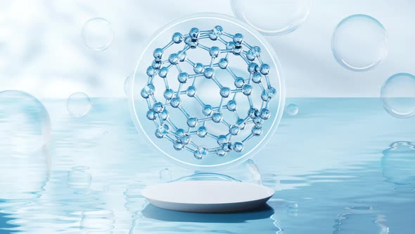 Molecule with water surface background alt