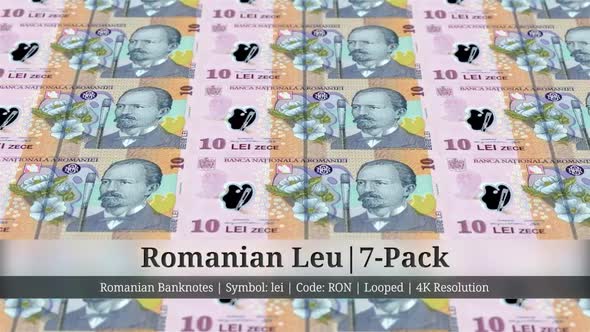 Romanian Leu | Romania Currency - 7 Pack | 4K Resolution | Looped alt