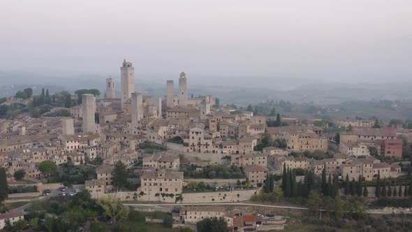 Aerial view of San Gimignano, Italy