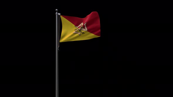 Sicily Flag With Alpha 4K alt