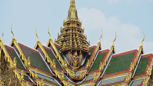 Grand Palace Complex, Bangkok, Thailand, a Beautiful Building with Colourful Roof Tiles and Gold Lea alt