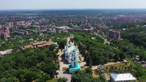 Poltava City Holy Assumption Cathedral and Modern District