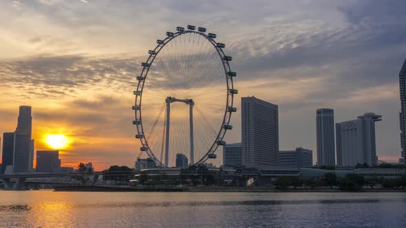Panorama of the Sunset in Singapore