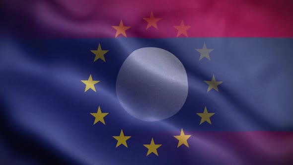 EU Laos Flag Loop Background 4K