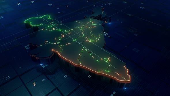 India Map 4k Loop alt