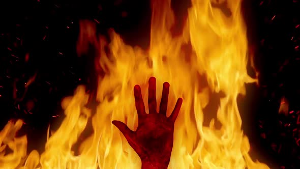 Red Hand In Flames Abstract, Motion Graphics | VideoHive
