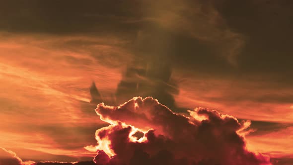 Cloudscape rural sunset time lapse