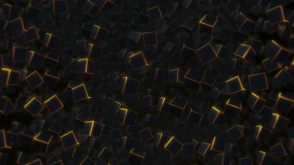 Cube Gold Pixle Background