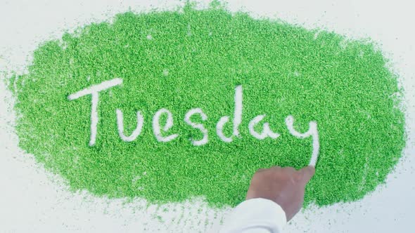 Hand Writes On Green Tuesday