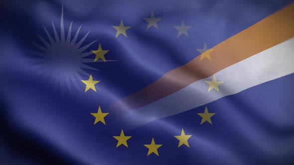 EU Marshall Islands Flag Loop Background 4K