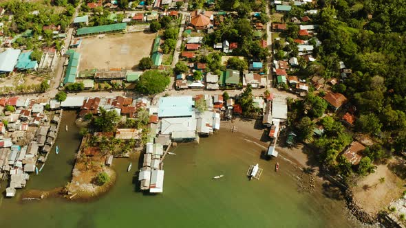 City and Port on Balabac Island, Palawan, Philippines. alt