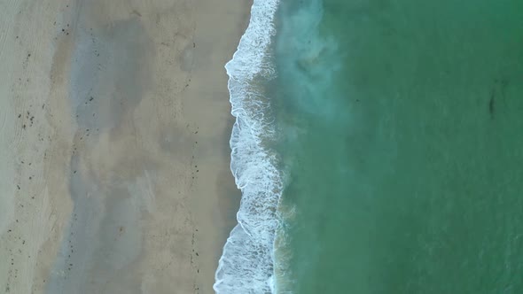 Aerial view of a beach near Zennor Cove, United Kingdom. alt