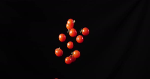Cherry Tomato. Tossing A Tomato. Alpha Channel alt