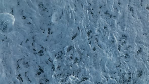 Sea waves in a storm aerial view 4 K alt