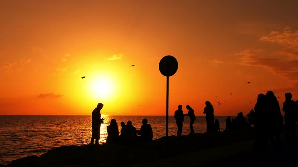 People Silhouette In Sunset 5