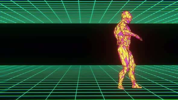 Dancing Neon Cyberpunk Model Loop