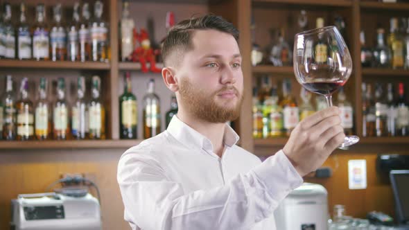 Sommelier Tating the Wine alt