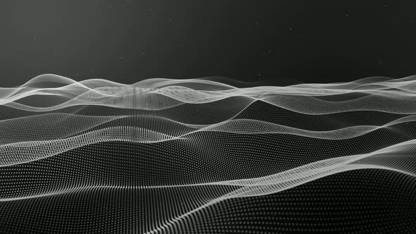 White Digital Particle Wave Animation alt