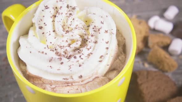 Chocolate Chips Sprinkle Whipped Cream Close-up