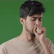 Portrait of Sick Sad Arabic Young Man Unhealthy Guy Suffering From Cough Sore Throat Covering Mouth - VideoHive Item for Sale