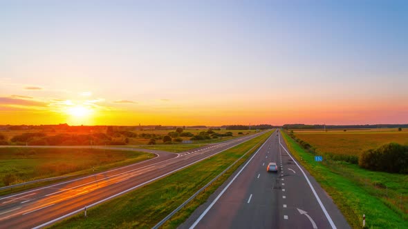 Sunset and highway alt