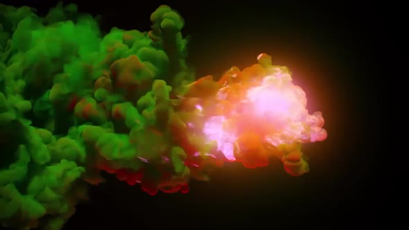 Animation Of A Chemical Reaction Of The Colorfull Smoke Pulsing