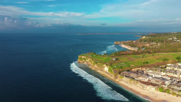 Aerial View a Mesmerizing View of the Island Overgrown with Grass alt