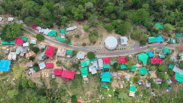 Aerial view of Lushai, an heritage small village in Sajek Valley, Bangladesh. alt