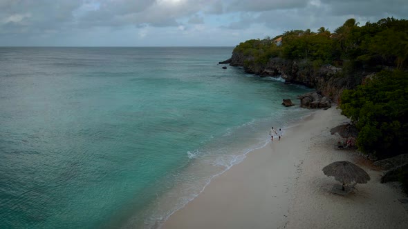 Playa Lagun Beach Cliff Curacao Beautiful Tropical Bay with White Sand and Blue Ocean Curacao alt