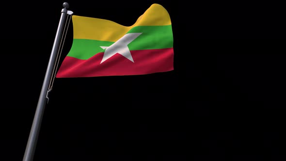 Myanmar Flag With Alpha Channel  4K alt