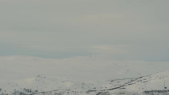 Winter Landscape At Haugastol With Weather Station Obscured By Clouds In Norway. - hyperlapse alt