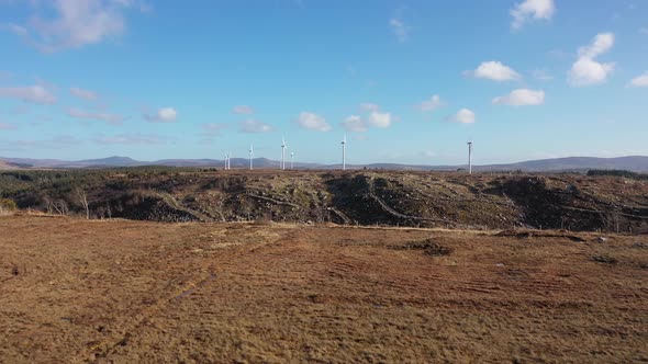 Aerial View of Bonny Glen and the Loughderryduff Windfarm Between Ardara and Portnoo in County alt