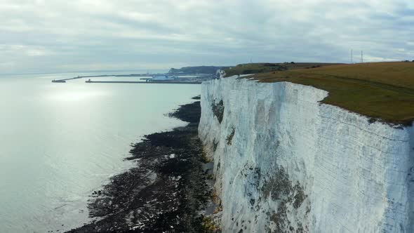 Aerial View of the White Cliffs of Dover Which Face Towards Continental Europe alt