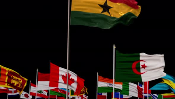 Ghana Flag With World Flags In Alpha Channel