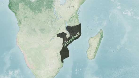 Globe Map of Mozambique with a label
