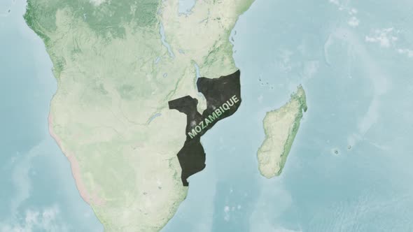 Globe Map of Mozambique with a label alt