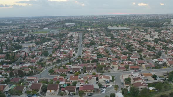 Aerial View of Polemidia Village in City of Limassol Cyprus