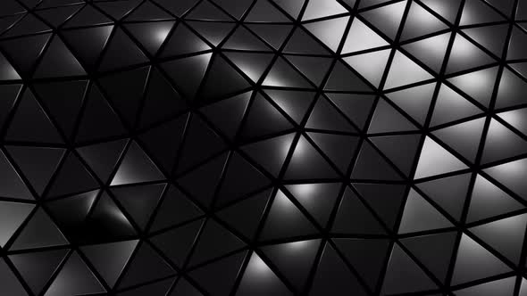 The texture of black triangles moves in a wave.