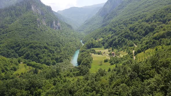 Mountains and Tara River Canyon in Durmitor Montenegro