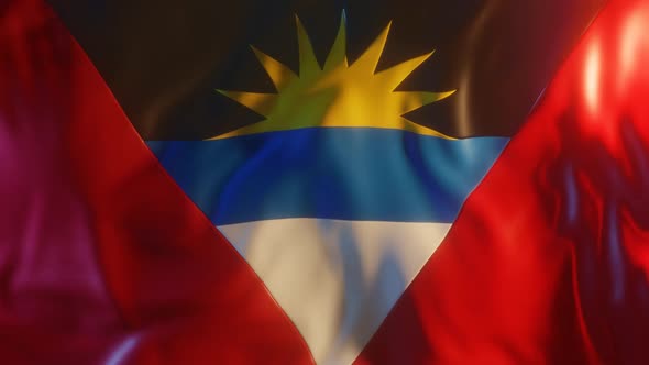 Antigua and Barbuda Flag with Edge Bump