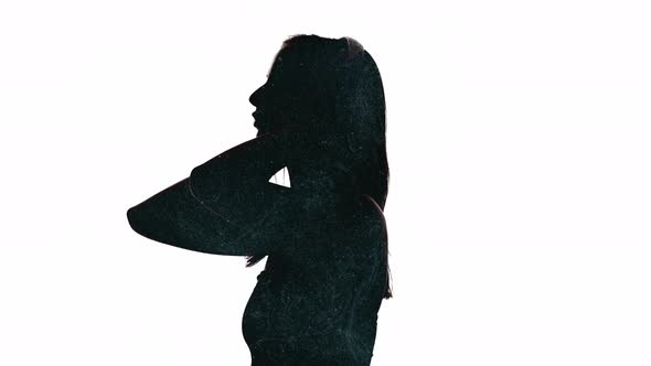 Double Exposure Silhouette Glitter Mist Girl Dance alt