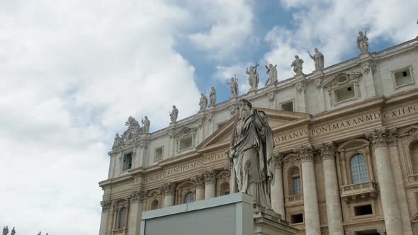 Saint Peter's Basilica and statue of Saint Paul. alt
