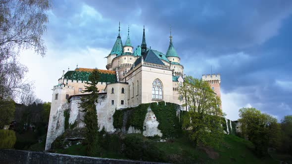 A view of the medieval Bojnice castle in Slovakia