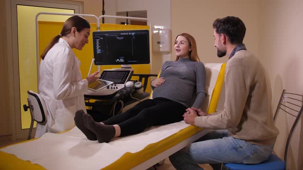 Doctor Talking To Future Parents at Consultation alt