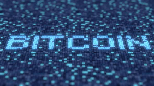 Symbols on a Blue Screen Compose BITCOIN Word alt