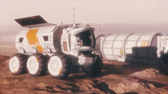 Mars Base and Rover Establishing Shot 3
