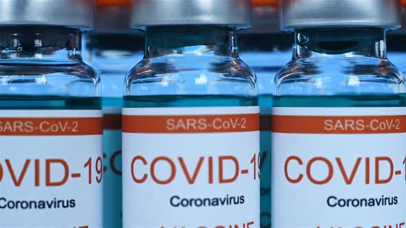 Vaccine COVID-19 In Glass Bottles.