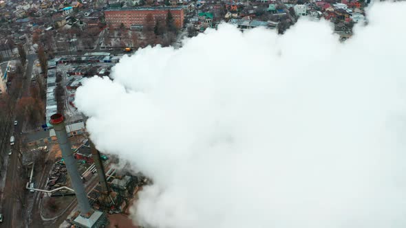 Air Pollution in Kharkov From the Old Boiler Station  Emissions From the Chimney Factory alt