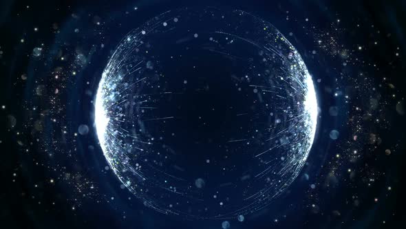 Abstract Royal  Blue and Silver Halo Background with Glitter Particles  alt