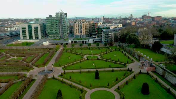  Aerial view public gardens in Dublin city alt